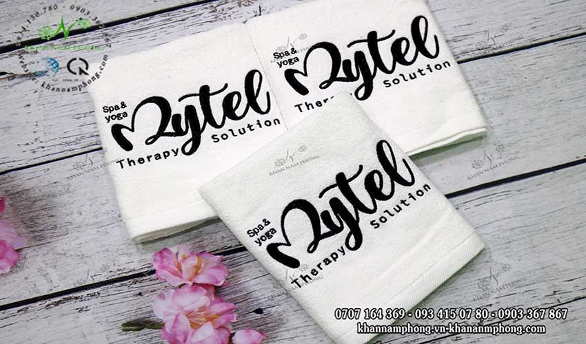 khăn Spa, Khăn Gội 100% Cotton Thêu Logo Mytel Spa & Yoga 34x80cm (Dày dặn) khăn Spa, Khăn Gội 100% Cotton Thêu Logo Mytel Spa & Yoga 34x80cm (Dày dặn)