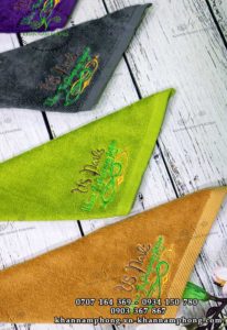Bộ Khăn Làm Nails Màu Xanh Cốm (100% Cotton) Thêu Logo Mẫu khăn Us Nails (Xanh Cốm – Cotton)