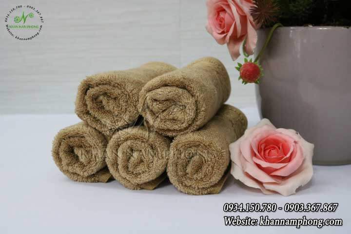 Khăn Mặt Sợi Tre Màu Nâu Nhạt 30x50cm Khăn Mặt Sợi Tre Màu Nâu Nhạt 30x50cm