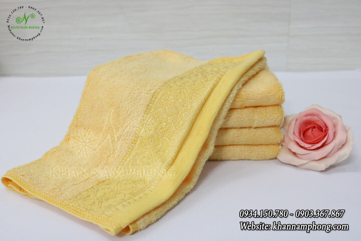 Khăn Mặt Sợi Tre Màu Vàng 30X50Cm Khăn Mặt Sợi Tre Màu Vàng 30x50cm