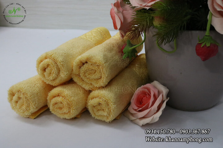 Khăn Mặt Sợi Tre Màu Vàng 30X50Cm Khăn Mặt Sợi Tre Màu Vàng 30x50cm
