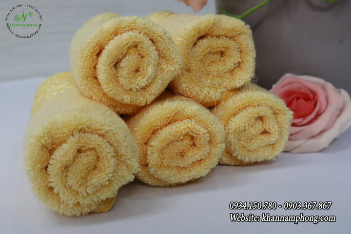 Khăn Mặt Sợi Tre Màu Vàng 30X50Cm Khăn Mặt Sợi Tre Màu Vàng 30x50cm