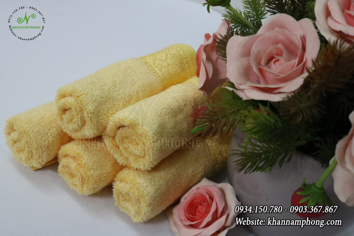 Khăn Mặt Sợi Tre Màu Vàng 30X50Cm Khăn Mặt Sợi Tre Màu Vàng 30x50cm