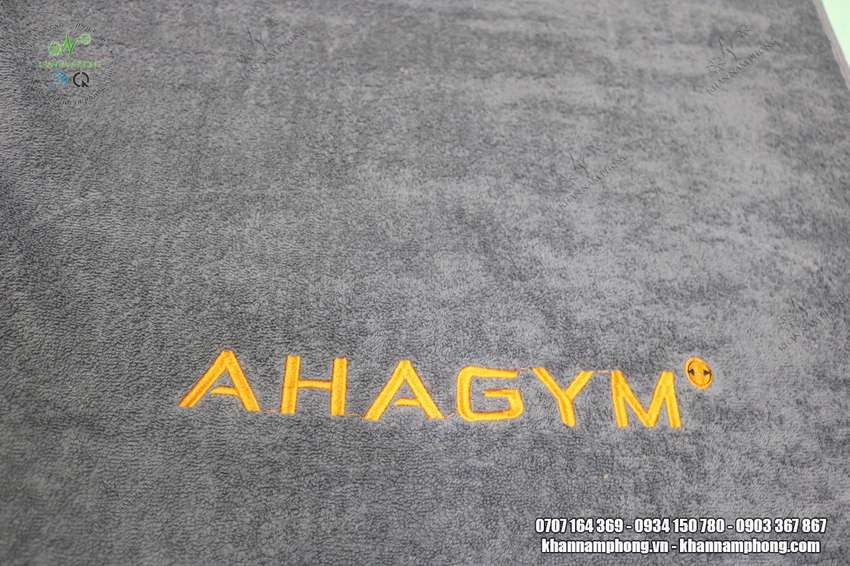 Khăn Thể Thao Tập Gym Cao Cấp Màu Xám, Trắng, Đỏ 34X80Cm Thêu Logo Ahagym Khăn AHAGYM - Vì sức khỏe người Việt