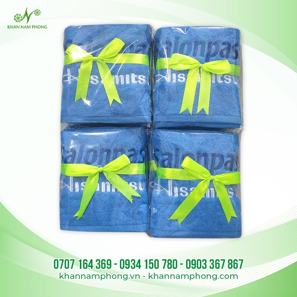 Combo Khăn Quà Tặng Thêu Logo Salonpass Màu Xanh Dương (Cotton) Combo Khăn Quà Tặng Thêu Logo Salonpass Màu Xanh Dương (Cotton)