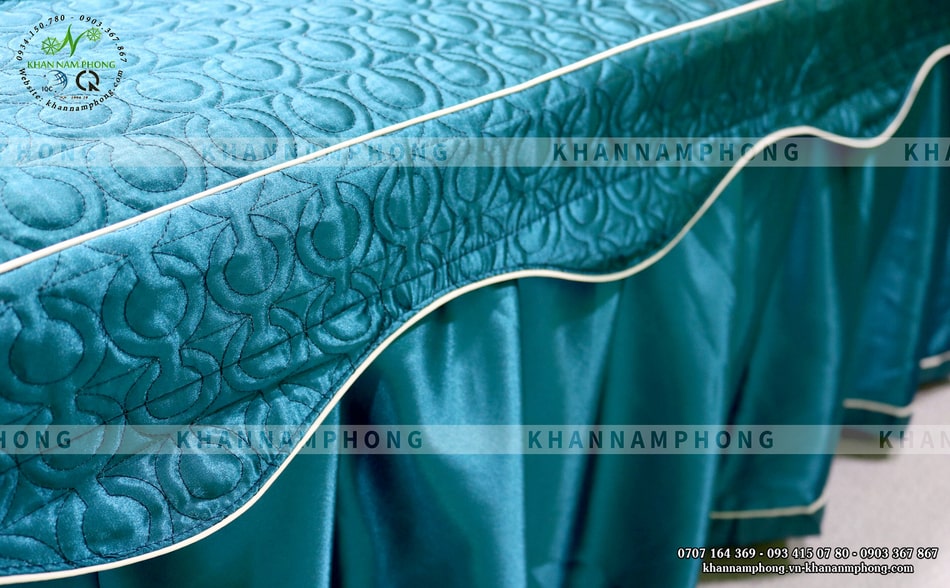 Ga Trải Giường Spa Chần Bông Xanh Cổ Vịt Kèm Gối &Amp; Đắp Ga Trải Giường Spa Chần Bông Xanh Cổ Vịt Kèm Gối & Đắp