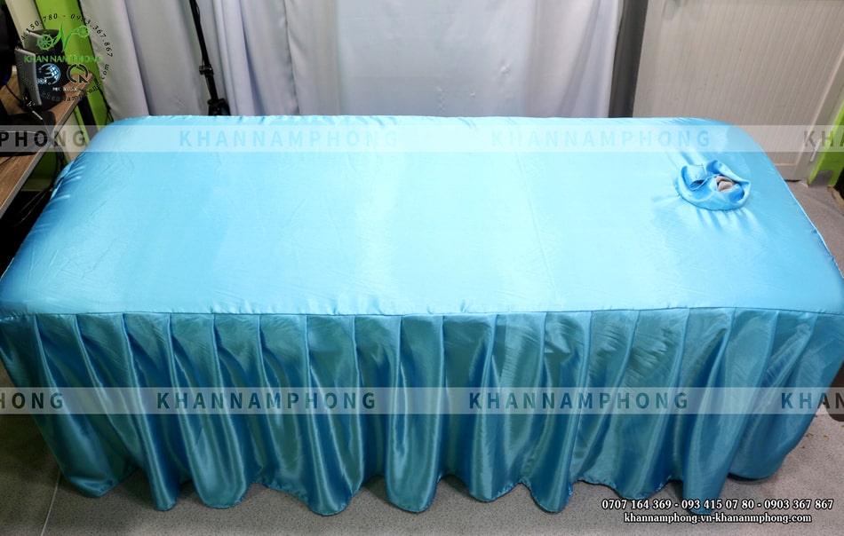 Ga Trải Giường Nối Mi, Phun Xăm, Spa, Tmv Có Lỗ Màu Xanh Ngọc Nhạt Chất Liệu Lụa Hàn Quốc Ga Trải Giường Nối Mi, Phun Xăm, Spa, TMV Có Lỗ Màu Xanh Ngọc Nhạt Chất Liệu Lụa Hàn Quốc