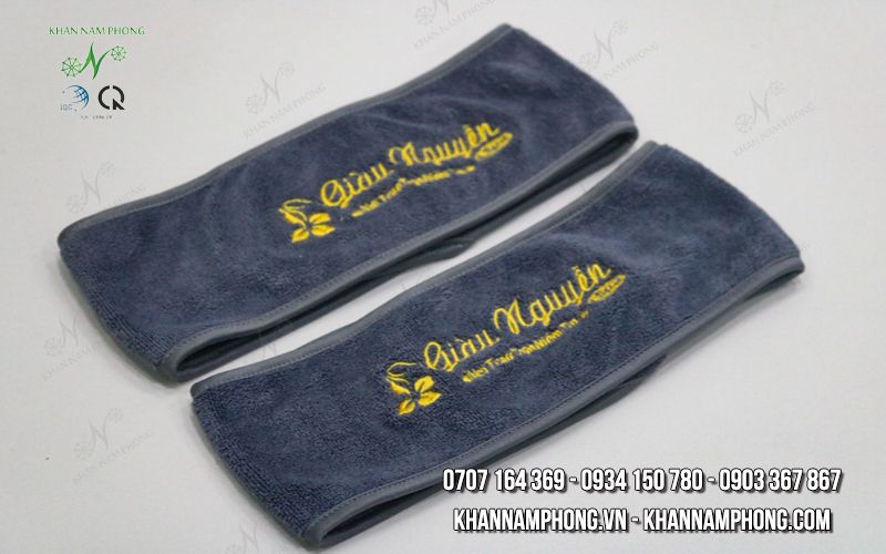 Băng Đô Quấn Đầu, Tóc Spa Microfiber 10X62Cm Màu Xám Thêu Logo Giàu Nguyễn Spa Băng Đô Quấn Đầu, Tóc Spa Microfiber 10x62cm Màu Xám Thêu Logo Giàu Nguyễn Spa