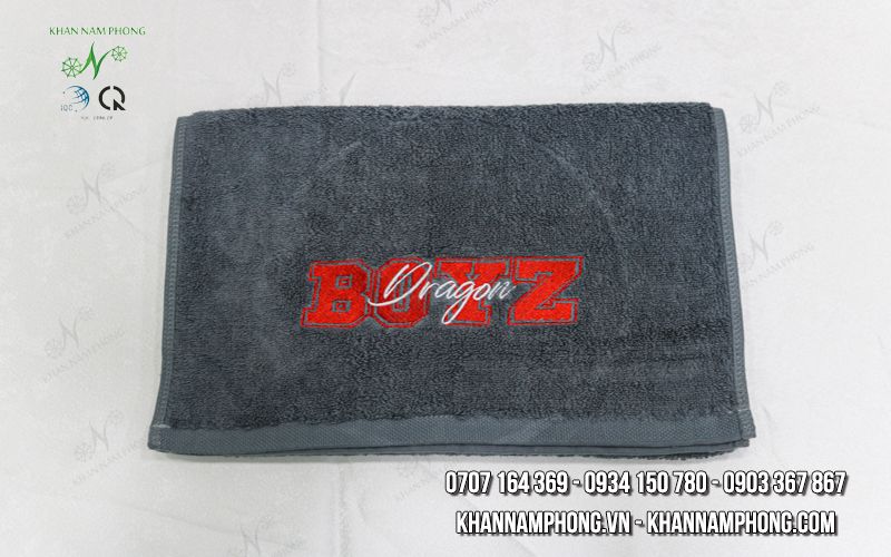 Khăn Quà Tặng Cotton Thêu Logo Boyz Dragon Màu Xám Khăn quà tặng cotton thêu logo BoyZ Dragon màu xám