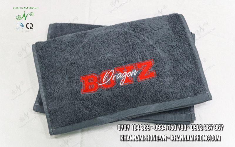 Khăn Quà Tặng Cotton Thêu Logo Boyz Dragon Màu Xám Khăn quà tặng cotton thêu logo BoyZ Dragon màu xám