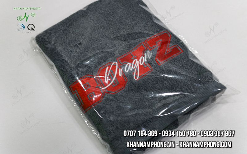 Khăn Quà Tặng Cotton Thêu Logo Boyz Dragon Màu Xám Khăn quà tặng cotton thêu logo BoyZ Dragon màu xám