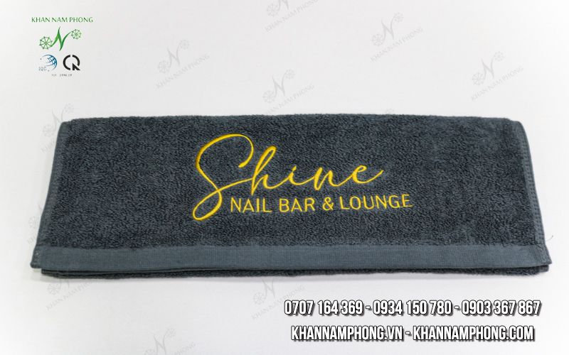 Khăn Spa 100% Cotton Màu Xám Thêu Logo Shine NAIL BAR & LOUNGE (40x60cm) Khăn Spa 100% Cotton Màu Xám Thêu Logo Shine NAIL BAR & LOUNGE (40x60cm)