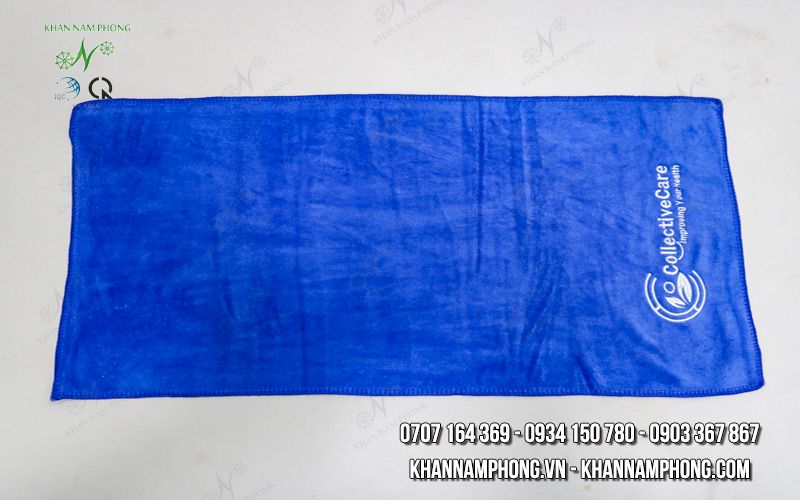 Khăn Thể Thao Tập Gym Microfiber 35X75Cm Màu Xanh Dương Thêu Logo Collective Care Khăn Thể Thao Tập Gym Microfiber 35x75cm Màu Xanh Dương Thêu Logo Collective Care