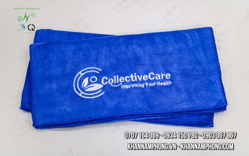 Khăn Thể Thao Tập Gym Microfiber 35X75Cm Màu Xanh Dương Thêu Logo Collective Care Khăn Thể Thao Tập Gym Microfiber 35x75cm Màu Xanh Dương Thêu Logo Collective Care