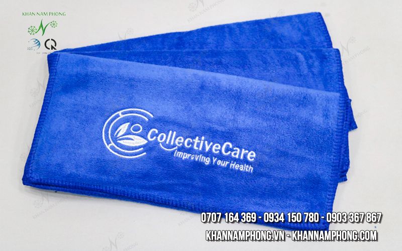 Khăn Thể Thao Tập Gym Microfiber 35X75Cm Màu Xanh Dương Thêu Logo Collective Care Khăn Thể Thao Tập Gym Microfiber 35x75cm Màu Xanh Dương Thêu Logo Collective Care