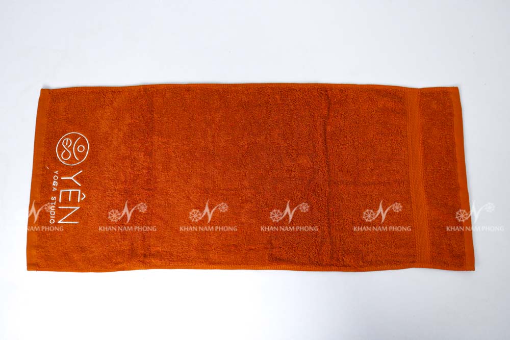 Khăn Gội Đầu- Kq -Ksl Cotton Màu Nâu Da Bò Thêu Logo Khăn Gội Đầu- KQ -KSl Cotton Màu Nâu Da Bò Thêu Logo