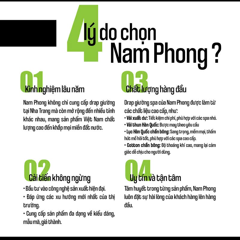 4 Lý Do Nên Chọn Mua Drap Giường Spa Tại Nam Phong 4 lý do nên chọn mua drap giường spa tại Nam Phong