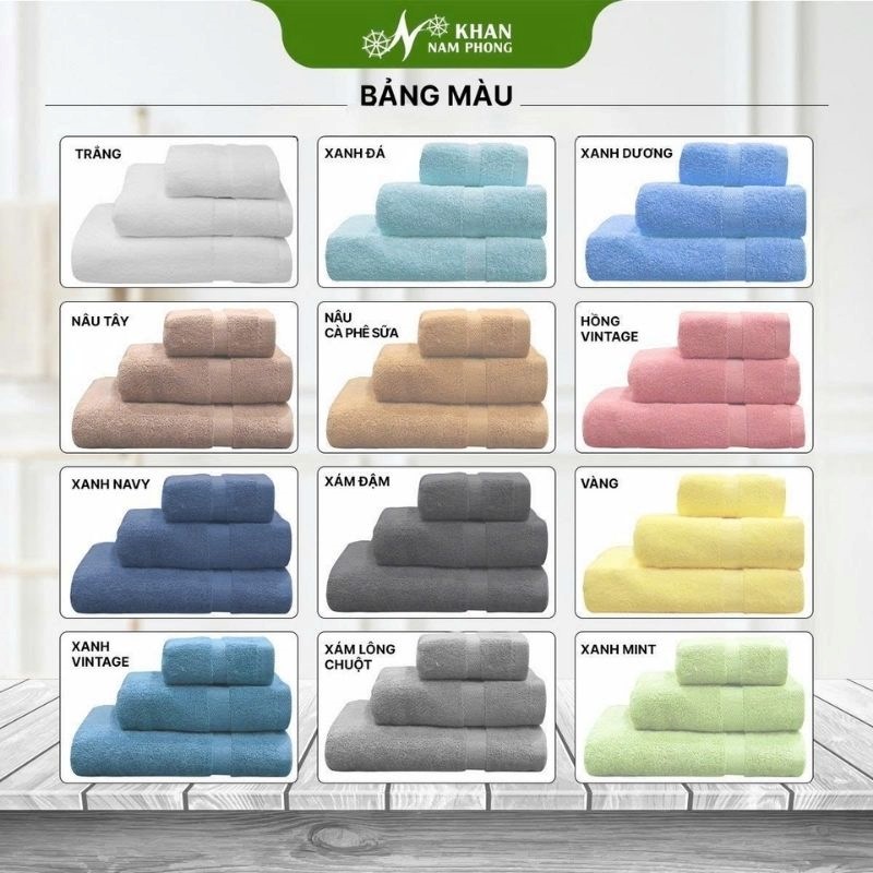 Bảng màu khăn gym cotton Bảng màu khăn gym cotton
