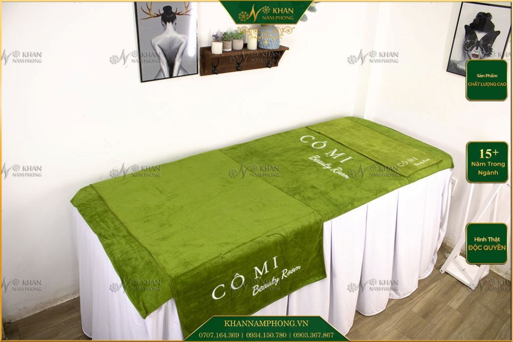 Bộ Khăn Trải Giường Spa Microfiber Gồm: Khăn Trải, Khăn Mặt, Khăn Quấn Body Bộ khăn trải giường spa microfiber gồm: khăn trải, khăn mặt, khăn quấn body