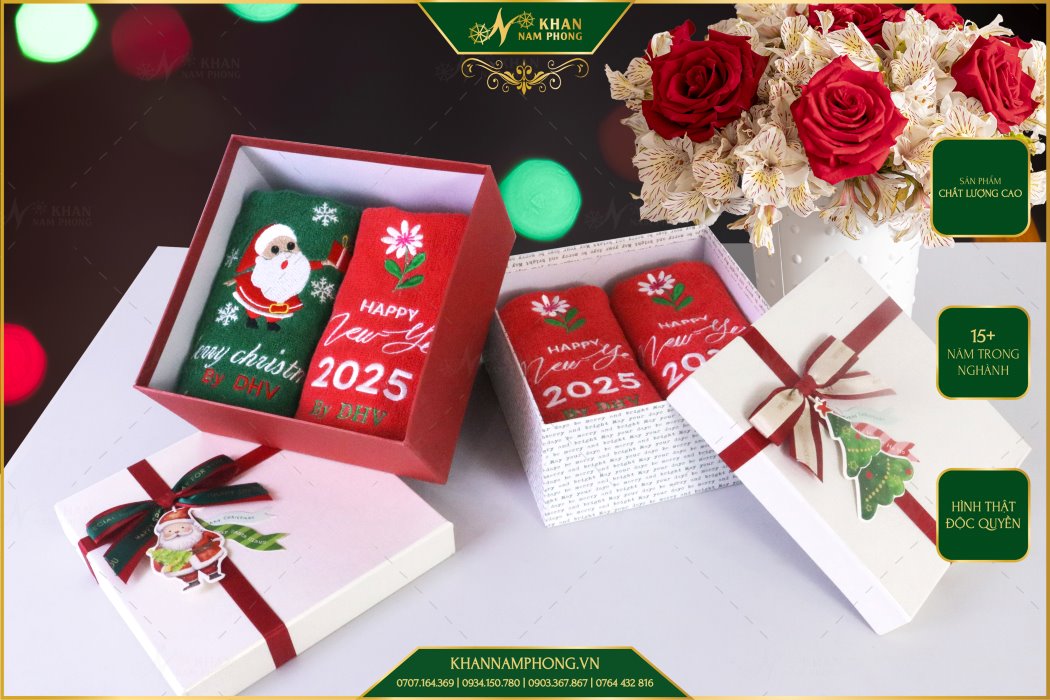 Combo Khăn Quà Tặng Noel Nam Phong Combo khăn quà tặng noel Nam Phong