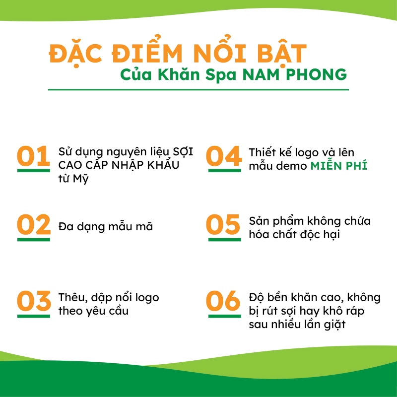 Đặc điểm nổi bật của khăn spa Nam Phong Đặc điểm nổi bật của khăn spa Nam Phong