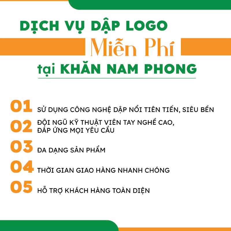 Dịch Vụ Dập Logo Miễn Phí Tại Khăn Nam Phong Dịch vụ dập logo miễn phí tại Khăn Nam Phong