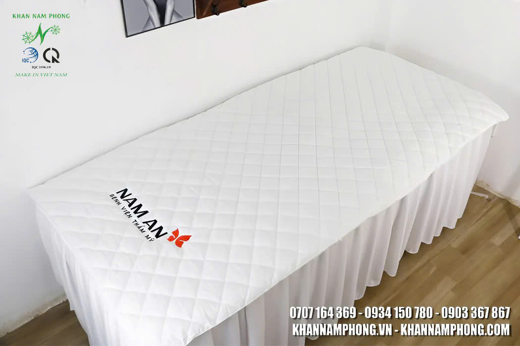 Ga trải giường spa Nam Phong chất liệu lụa chần bông