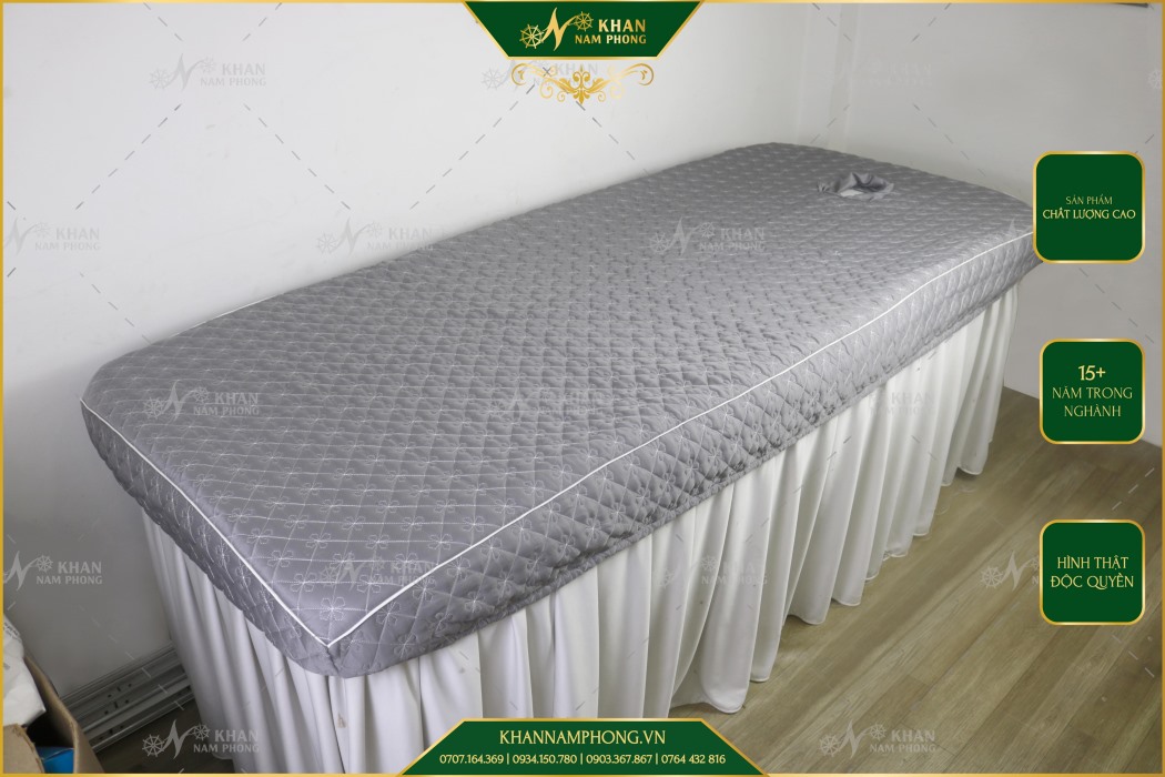 Ga trải giường spa Nam Phong chất liệu cotton chần bông