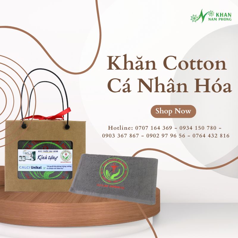 Khăn Cotton Thêu Logo Cá Nhân Hóa Khăn cotton thêu logo cá nhân hóa