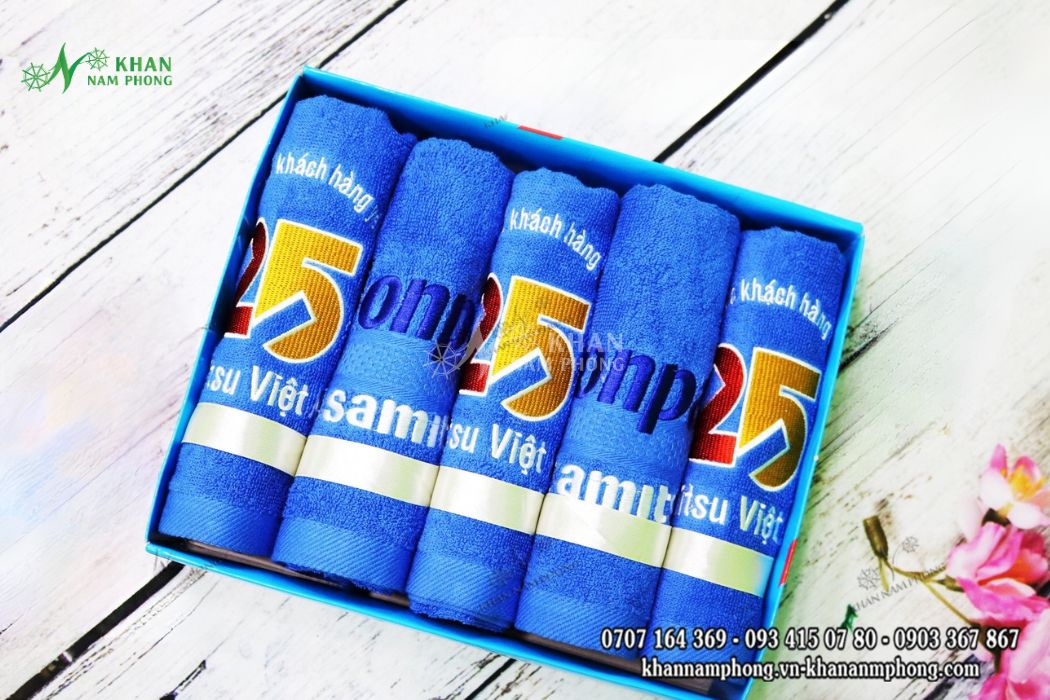 Khăn Cotton Thêu Logo Thương Hiệu Salonpas Khăn cotton thêu logo thương hiệu Salonpas