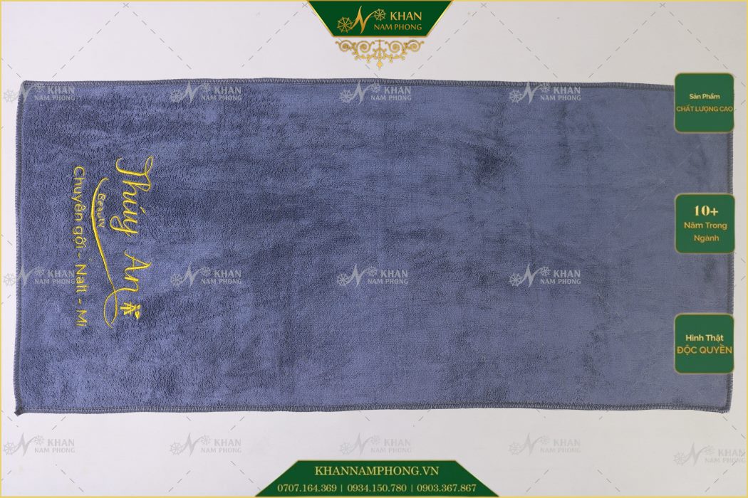 Khăn Gội Đầu, Khăn Ủ Tóc Chuyên Dụng Microfiber, Cotton 100% Cao Cấp Thêu Logo - Kt 34X80Cm Khăn Gội Đầu, Khăn Ủ Tóc Chuyên Dụng Microfiber, Cotton 100% Cao Cấp Thêu Logo - KT 34x80cm