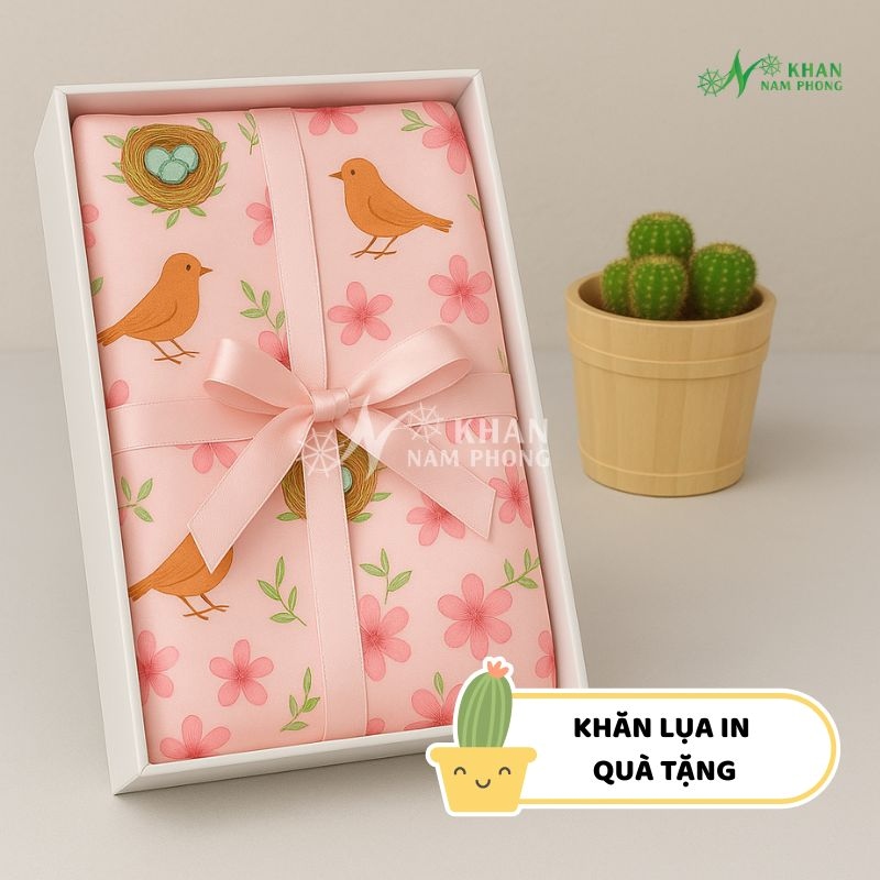 Khăn Lụa In Làm Quà Tặng Khách Hàng Dưới 100K Khăn lụa in làm quà tặng khách hàng dưới 100k