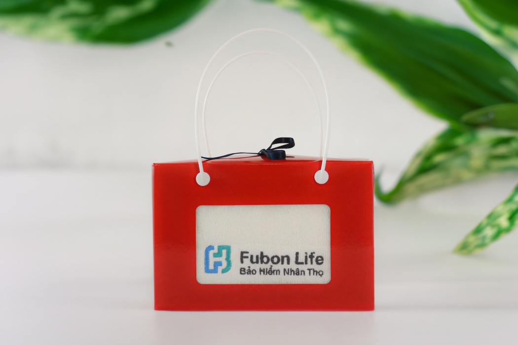 Khăn Mặt Quà Tặng Thêu Logo Fubon Life Size 34X80Cm Khăn mặt quà tặng thêu logo Fubon Life size 34x80cm