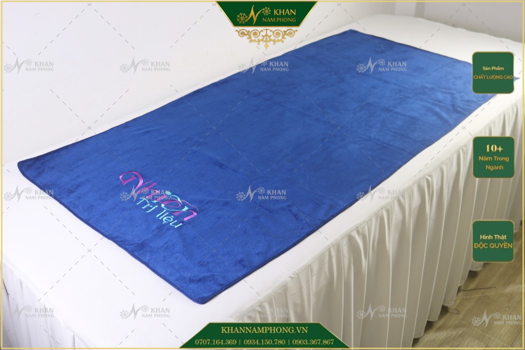Khăn Spa Chất Liệu Microfiber Thêu Logo Thương Hiệu Ở Cuối Khăn Khăn spa chất liệu microfiber thêu logo thương hiệu ở cuối khăn