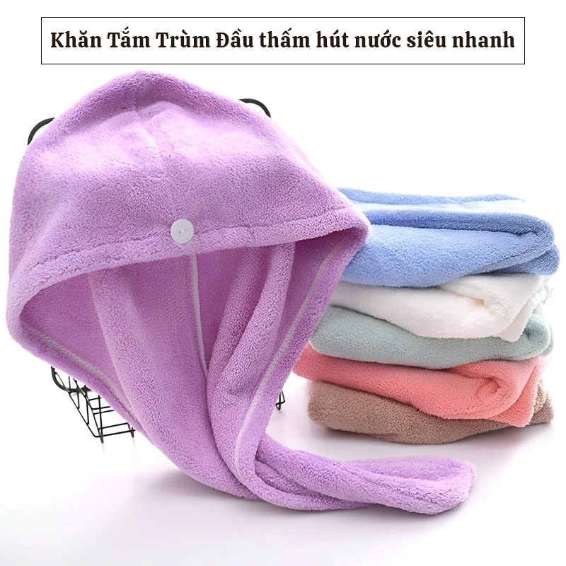 Khăn Tắm Trùm Đầu Microfiber Thấm Hút Nước Siêu Nhanh Khăn tắm trùm đầu microfiber thấm hút nước siêu nhanh