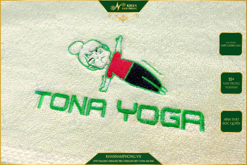Khăn Tập Yoga Thêu Logo Dễ Thương Khăn tập yoga thêu logo dễ thương