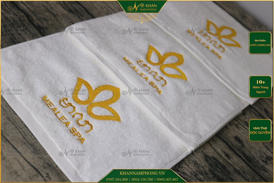 Khăn Mặt Spa Đà Nẵng Cotton Thêu Logo Khăn mặt spa Đà Nẵng cotton thêu logo