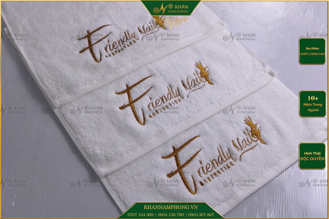 Khăn Spa Đà Nẵng Nam Phong Thêu Logo, Cotton Khăn spa Đà Nẵng Nam Phong thêu logo, cotton