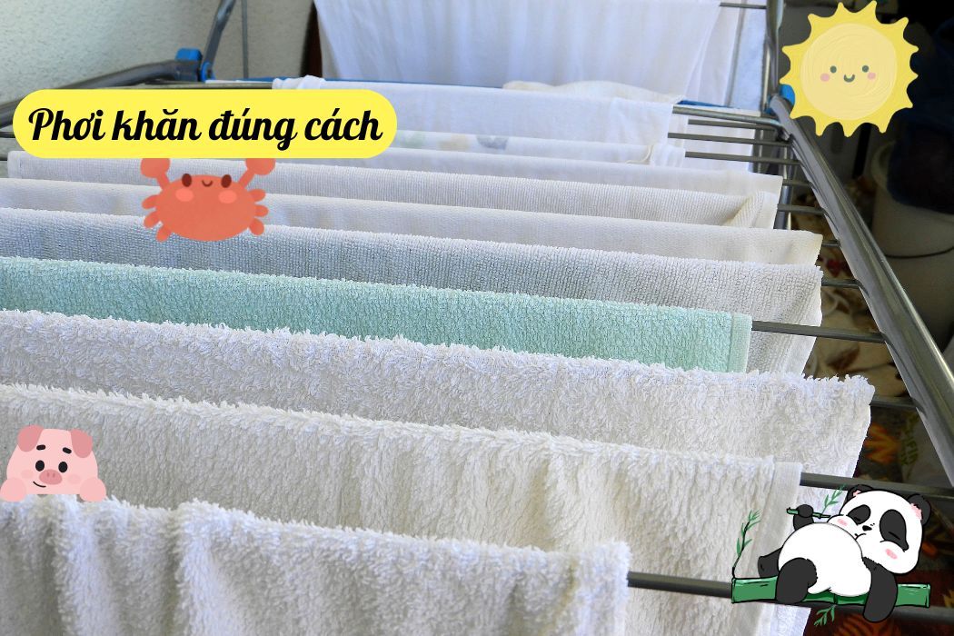 Phơi Khăn Đúng Cách Phơi khăn đúng cách