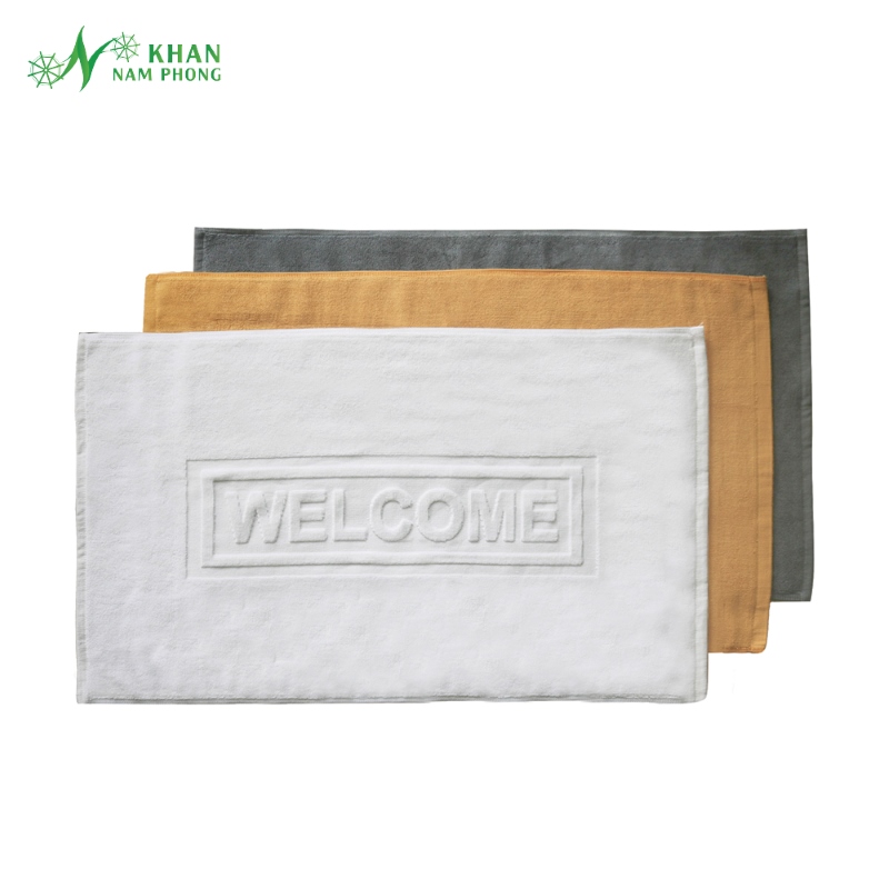 Thảm Chân Khách Sạn Nhiều Màu Kích Thước 45X75Cm, 320Gr, Dập Logo Welcome (Loại A) Thảm Chân Khách Sạn Nhiều Màu Kích Thước 45x75cm, 320gr, Dập Logo WelCome (Loại A)