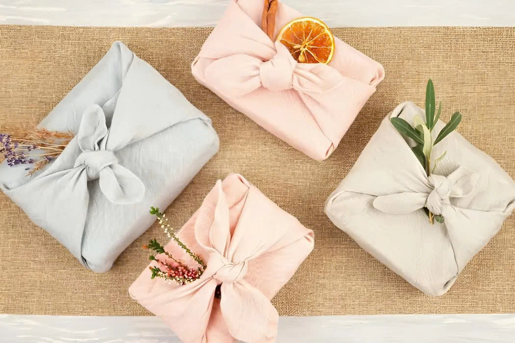 Gói Quà Furoshiki Hình Hộp Cơ Bản Gói quà furoshiki hình hộp cơ bản
