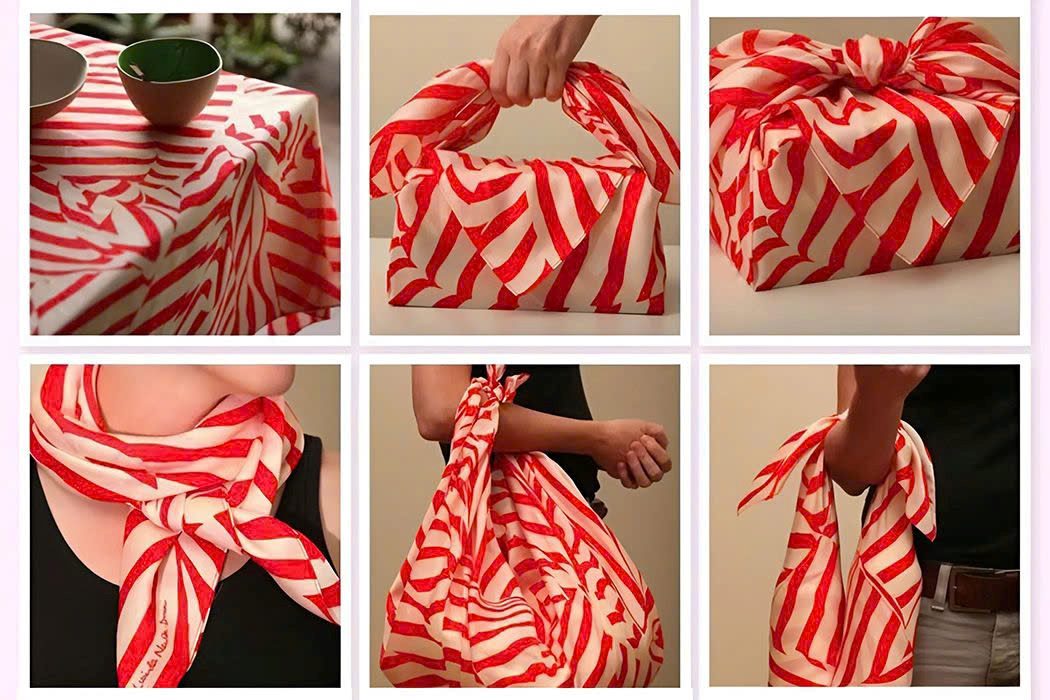 Gói Quà Furoshiki Kiểu Túi Xách Gói quà furoshiki kiểu túi xách