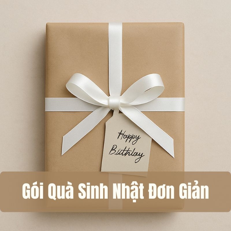 Gói Quà Sinh Nhật Đơn Giản Từ Giấy Kraft Gói quà sinh nhật đơn giản từ giấy kraft