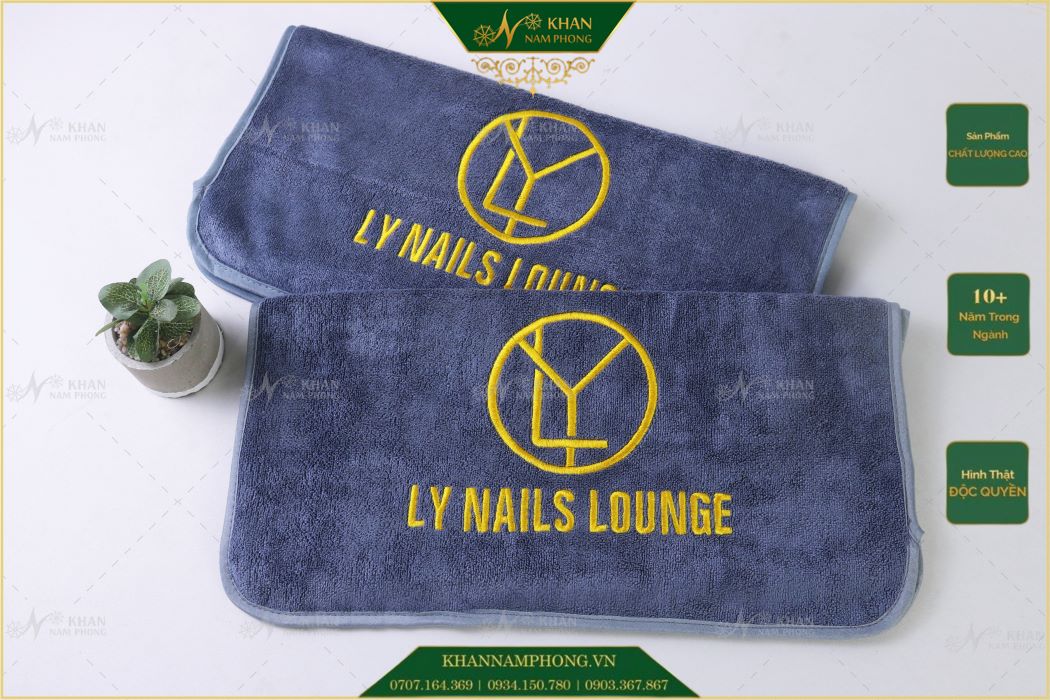 Top Những Mẫu Logo Thêu Cực Đẹp Ở Khăn &Amp; Áo Cho Bạn Tham Khảo Khăn nails microfiber thêu logo