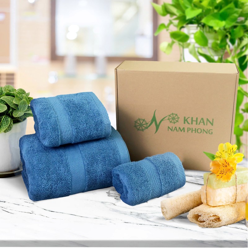 Khăn Tắm Nam Phong Cotton Organic Đạt Chuẩn Iso Màu Xanh Navy Khăn tắm Nam Phong cotton organic đạt chuẩn ISO màu xanh navy