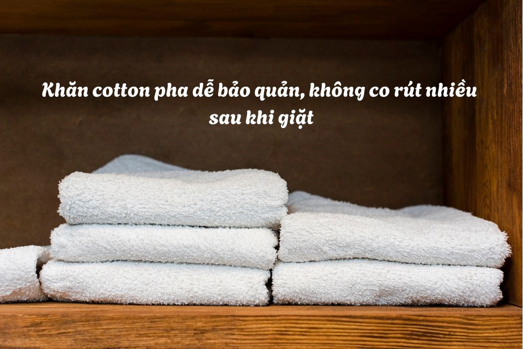 Khăn Cotton Pha Rất Dễ Bảo Quản Và Hạn Chế Sự Co Rút Sau Khi Giặt Khăn cotton pha rất dễ bảo quản và hạn chế sự co rút sau khi giặt