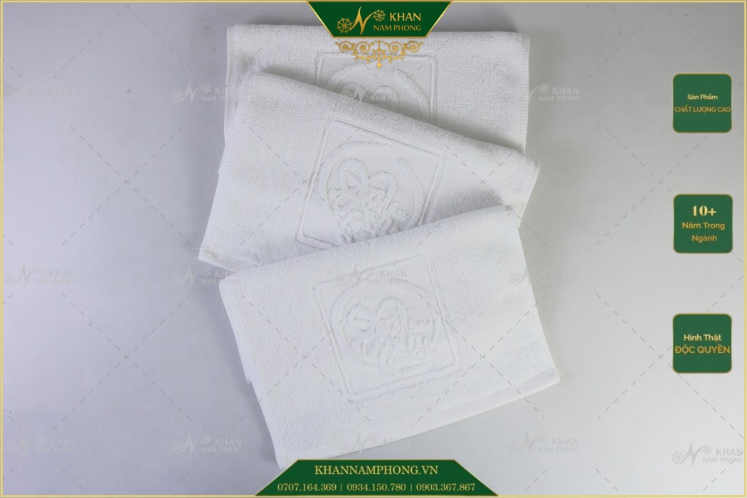 Khăn Mặt Nhà Nghỉ Dập Logo 34X80Cm Khăn mặt nhà nghỉ dập logo 34x80cm