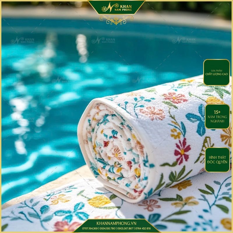 Khăn Tắm Hồ Bơi 75X160Cm Họa Tiết Hoa Văn Khăn tắm hồ bơi 75x160cm họa tiết hoa văn