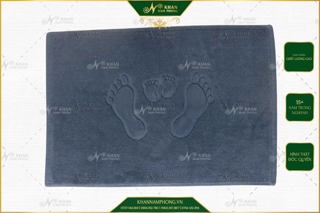 Thảm Chân Khách Sạn Chất Liệu Cotton 45X75Cm Dập Nổi Hình Bàn Chân Thảm chân khách sạn chất liệu cotton 45x75cm dập nổi hình bàn chân