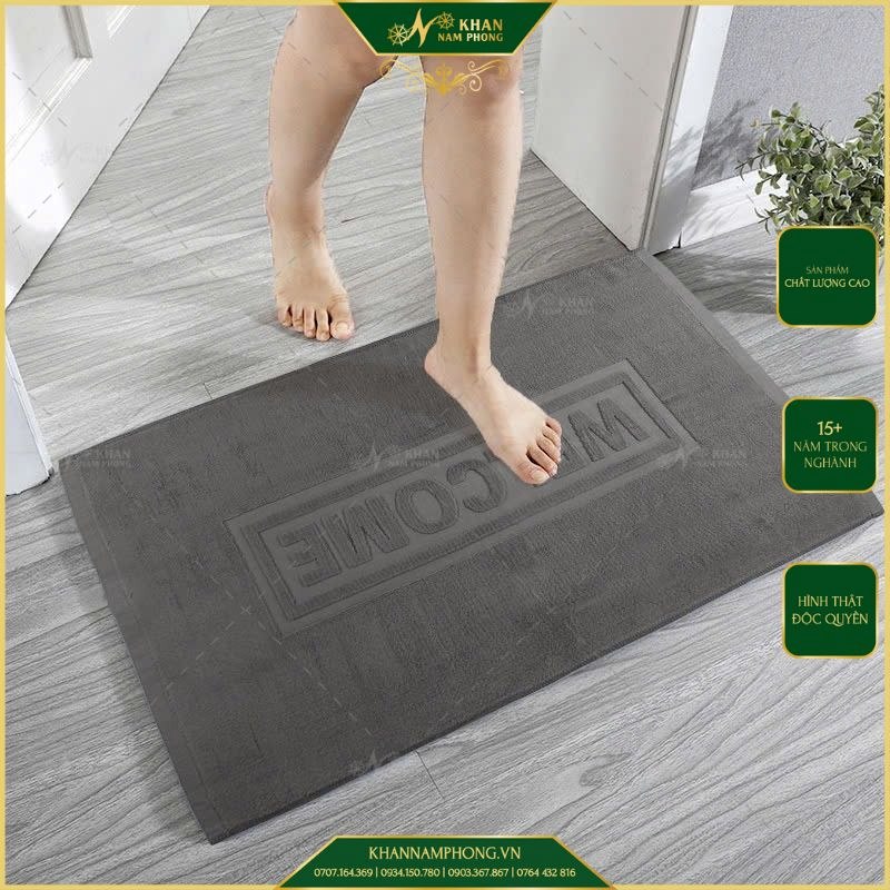 Thảm Chùi Chân Khách Sạn, Resort Dập Logo Welcome 320Gr (Nhiều Màu) Thảm Chùi Chân Khách Sạn, Resort Dập Logo WelCome 320gr (Nhiều Màu)